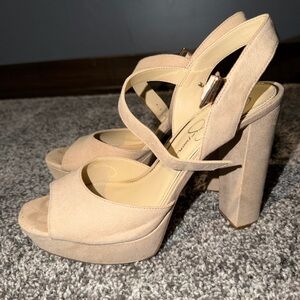 Women’s Suede Tan Platform Heels